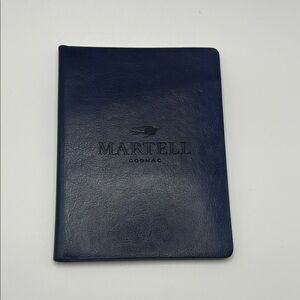 Martell Cognac Blue Leather Passport Travel Document Wallet